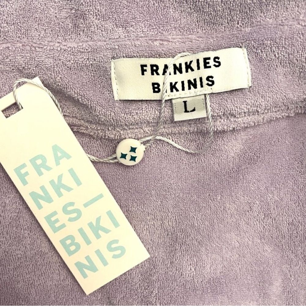 NWT Frankie’s Bikinis Coco Terry Button Up Shirt Large - Picture 4 of 5